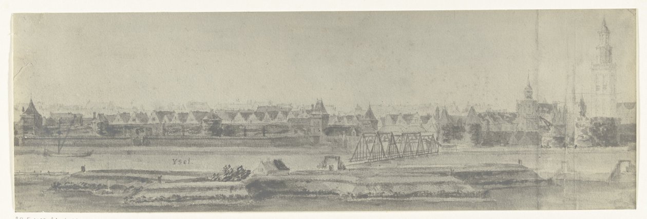 Utsikt över Kampen, 1672 Foton av teckningar av den franska invasionen av Nederländerna 1672 av Adam Frans van der Meulen bevarade i Manufacture des Gobelins (serietitel) av frères Moreau