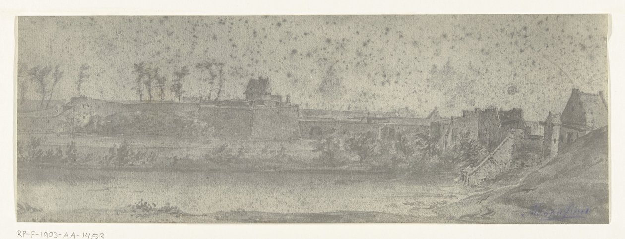 Utsikt över Maastricht, 1672 Foton av teckningar av den franska invasionen av Nederländerna 1672 av Adam Frans van der Meulen bevarade i Manufacture des Gobelins (serietitel) av frères Moreau