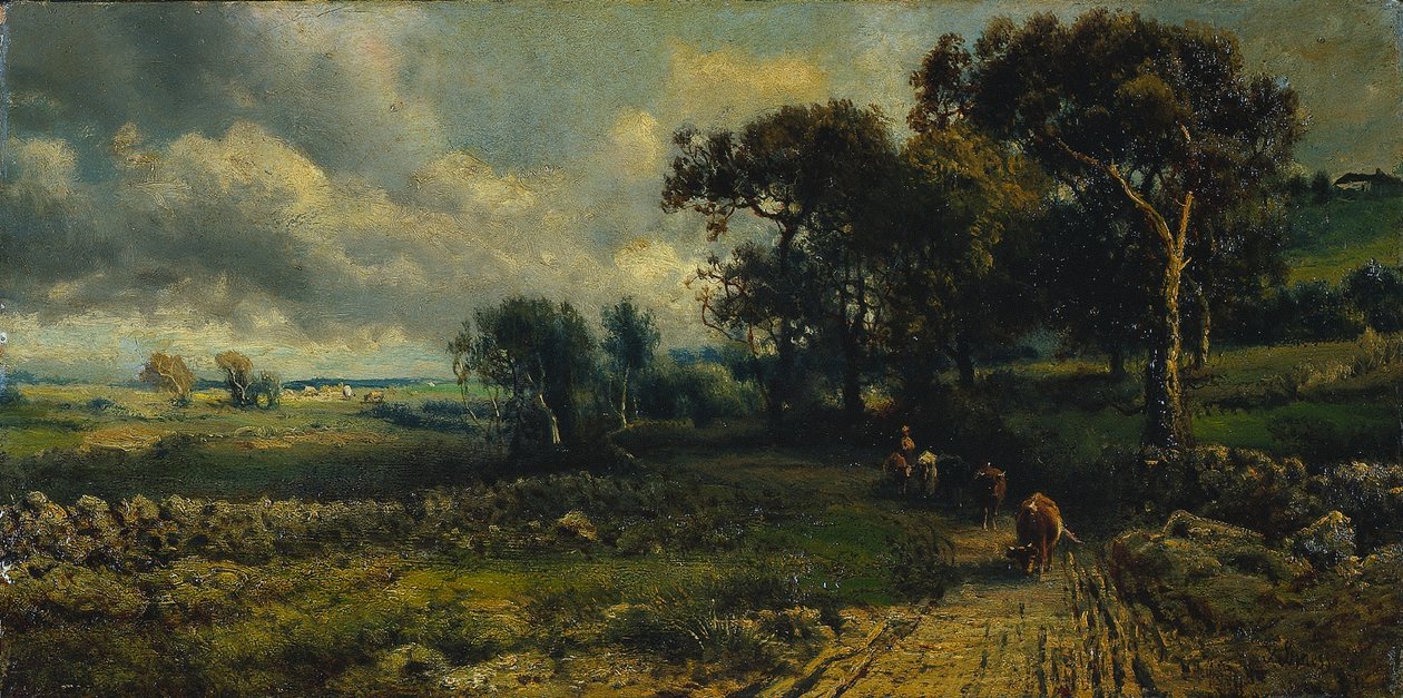 Fleecy moln av imitator of George Inness