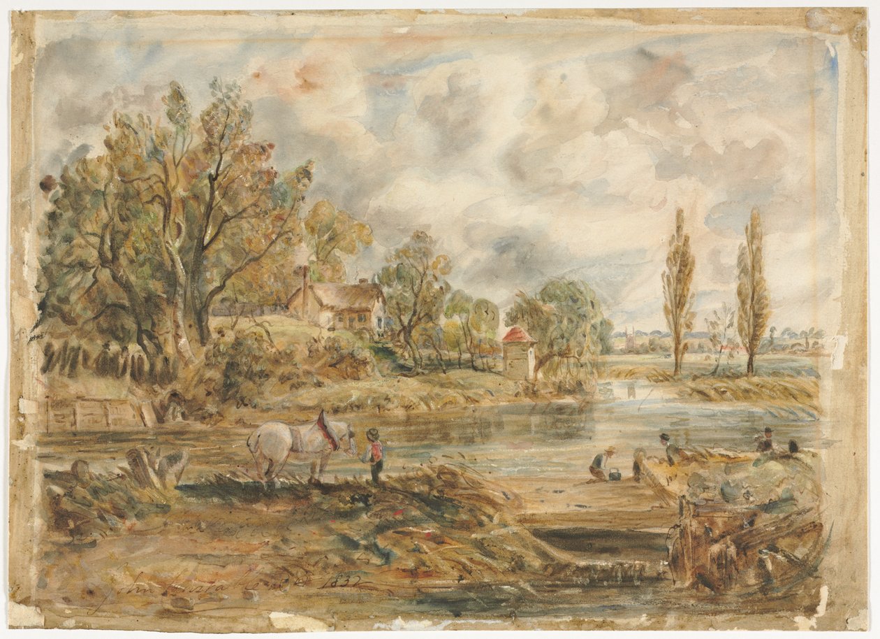 Den vita hästen av imitator of John Constable