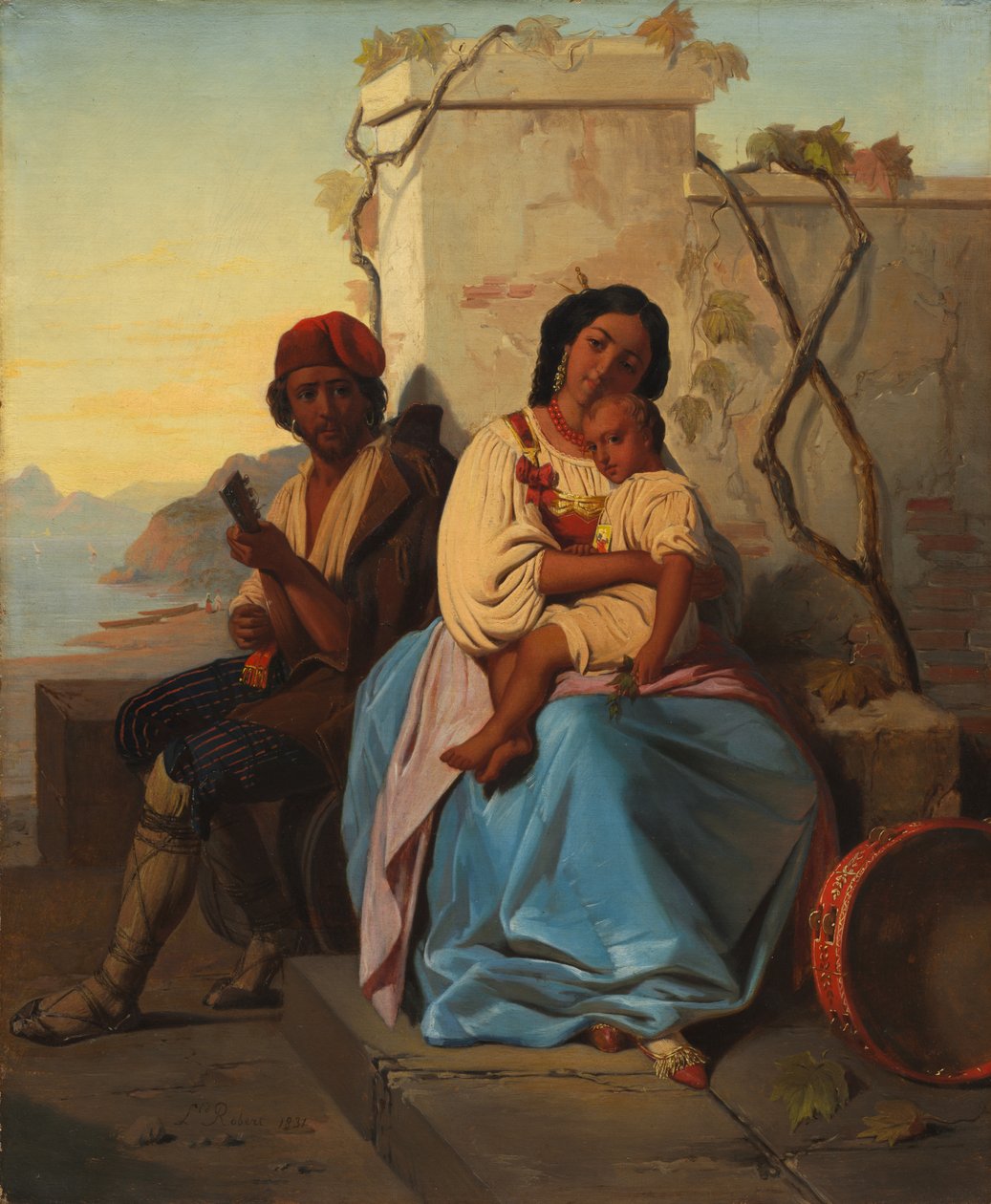 Italiensk scen av imitator of Léopold Robert
