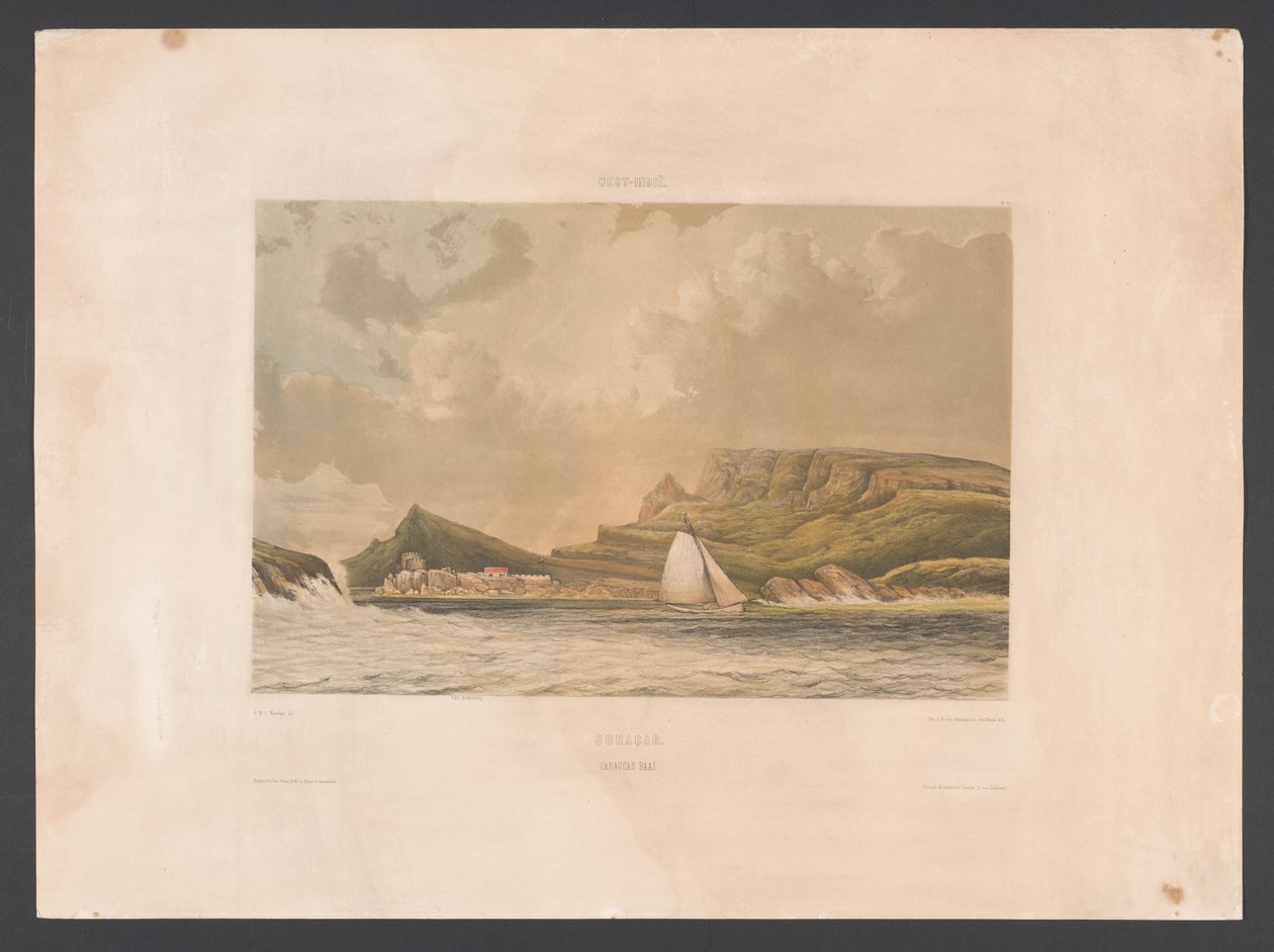 Caracas Bay Curacao. Caracas Bay (titel på objekt) Västindien (serietitel på objekt) Gezigten uit Neerland