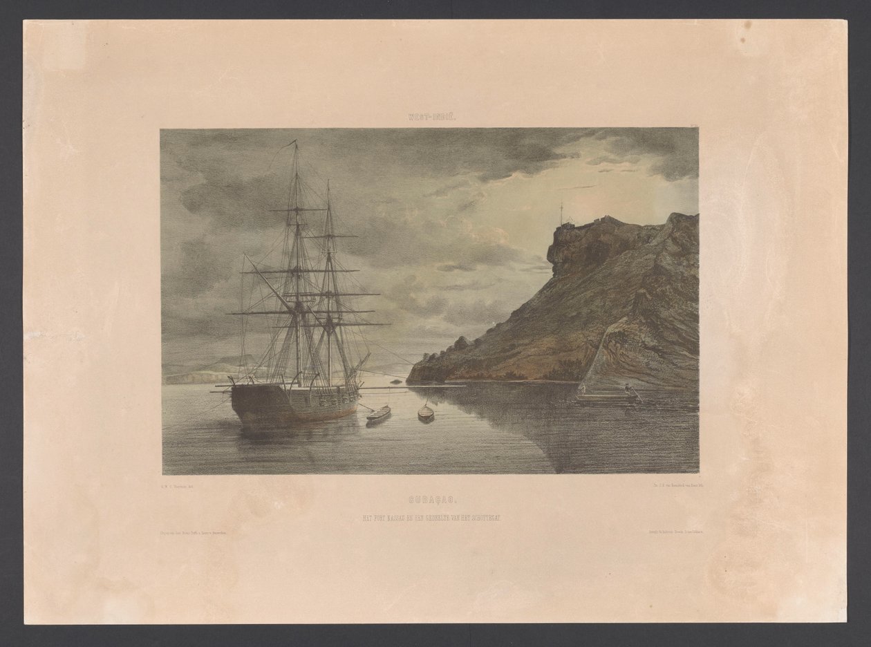 Fort Nassau och Schottegatt Curacao. Fort Nassau och en del av Schottegatt (titel på objekt) Västindien (serietitel på objekt) Gezigten uit Neerland
