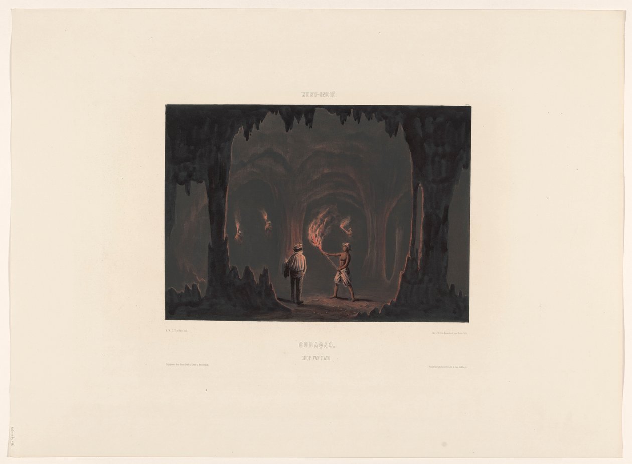 Grottorna i Hato Curacao. Cave of Hato (titel på objekt) av jonkheer Jacob Eduard van Heemskerck