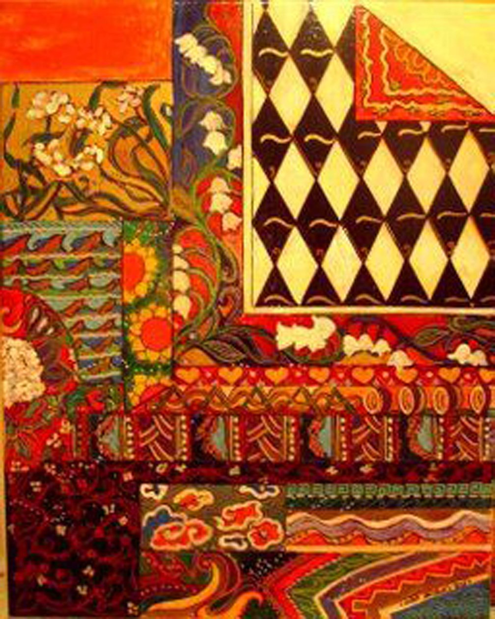 Detaljerade favoritmönster, 2012 (akryl, bläck) av linda arthurs