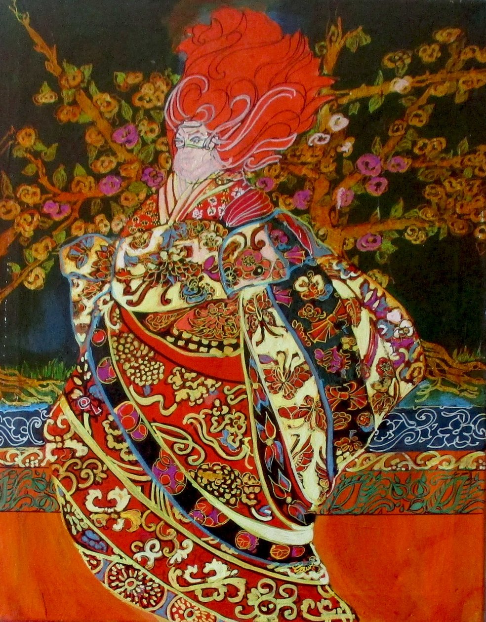 Magic Woman, 2015 (blandteknik, akryl, bläck, olja) av linda arthurs