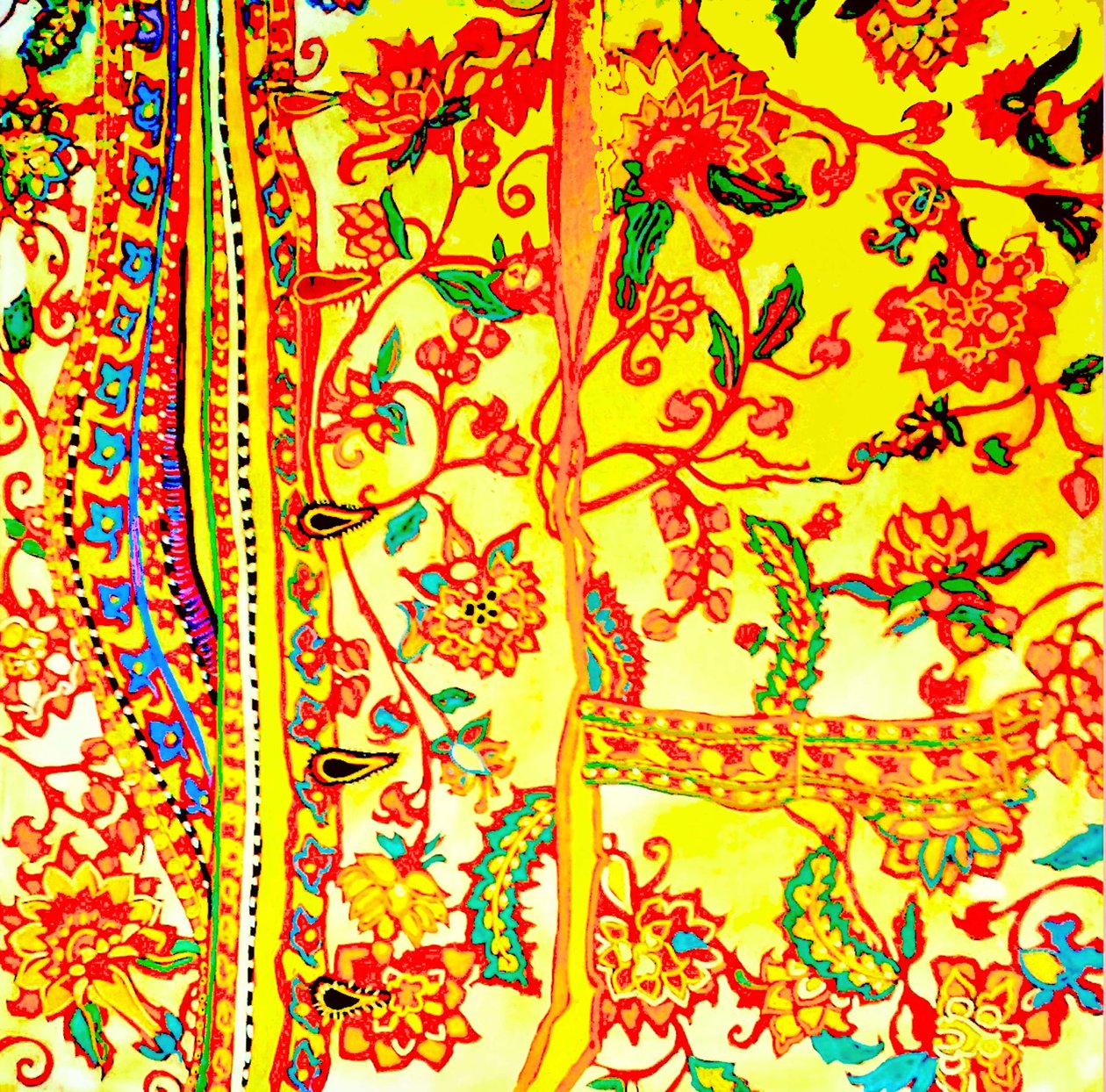 Manlig skjorta med broderier Indien, 2015 (blandteknik) av linda arthurs