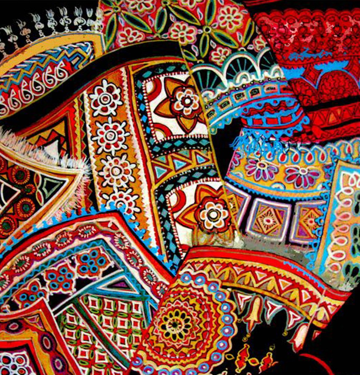 Orientaliska fläktar, 2016 (blandad) av linda arthurs