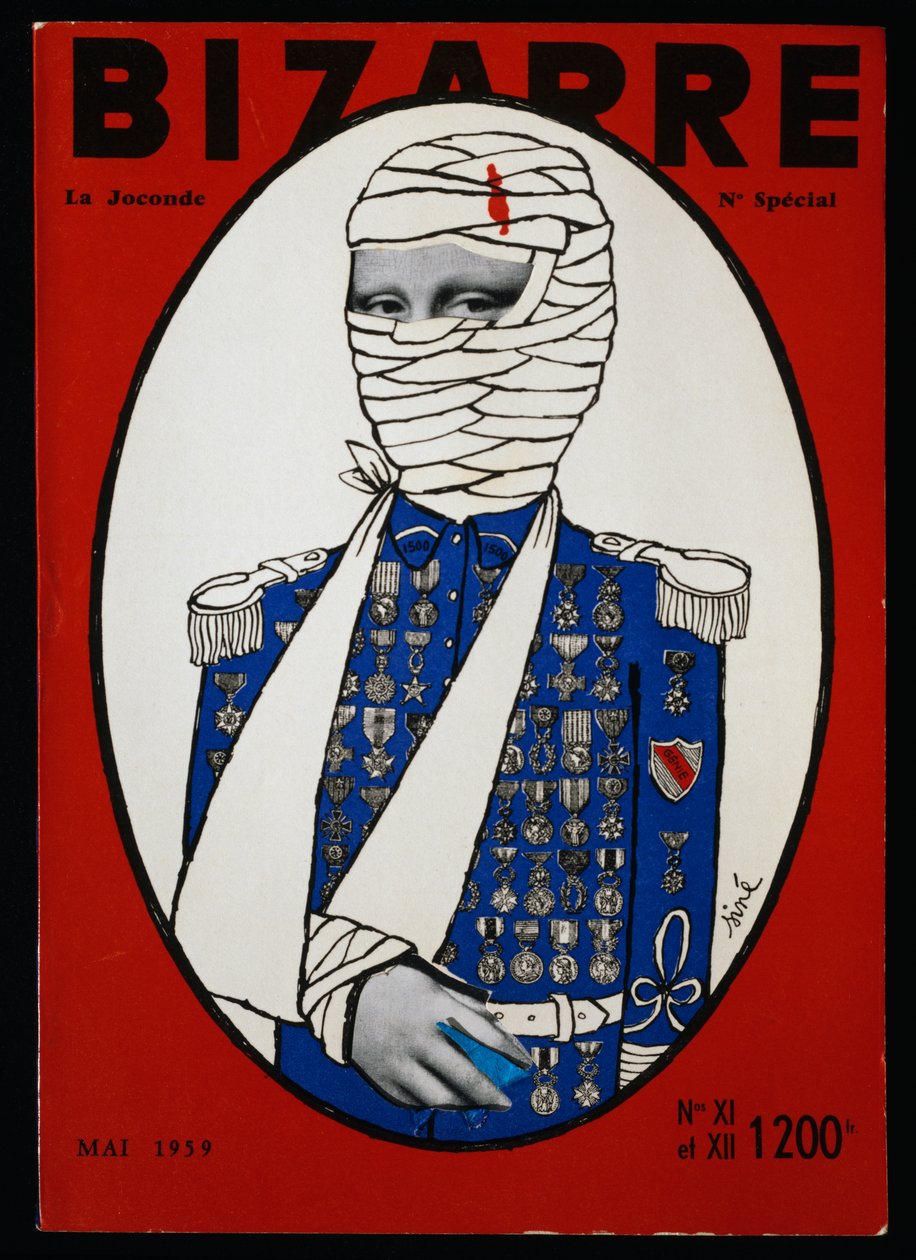 Mona Lisa, omslag till specialnummer av tidskriften Bizarre, Paris, Libreries des Tuileries, maj 1959, Frankrike, 1900-talet av Theodore Charles Ange Coquelin