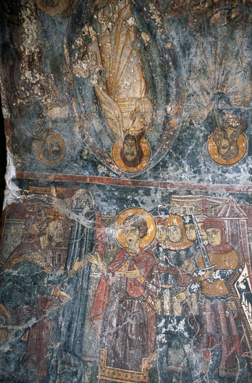 Scener från Jesu liv, målade valv av Pagomenos i kyrkan Agios Georgios, Anidri, Kreta, Grekland av Theodore Charles Ange Coquelin