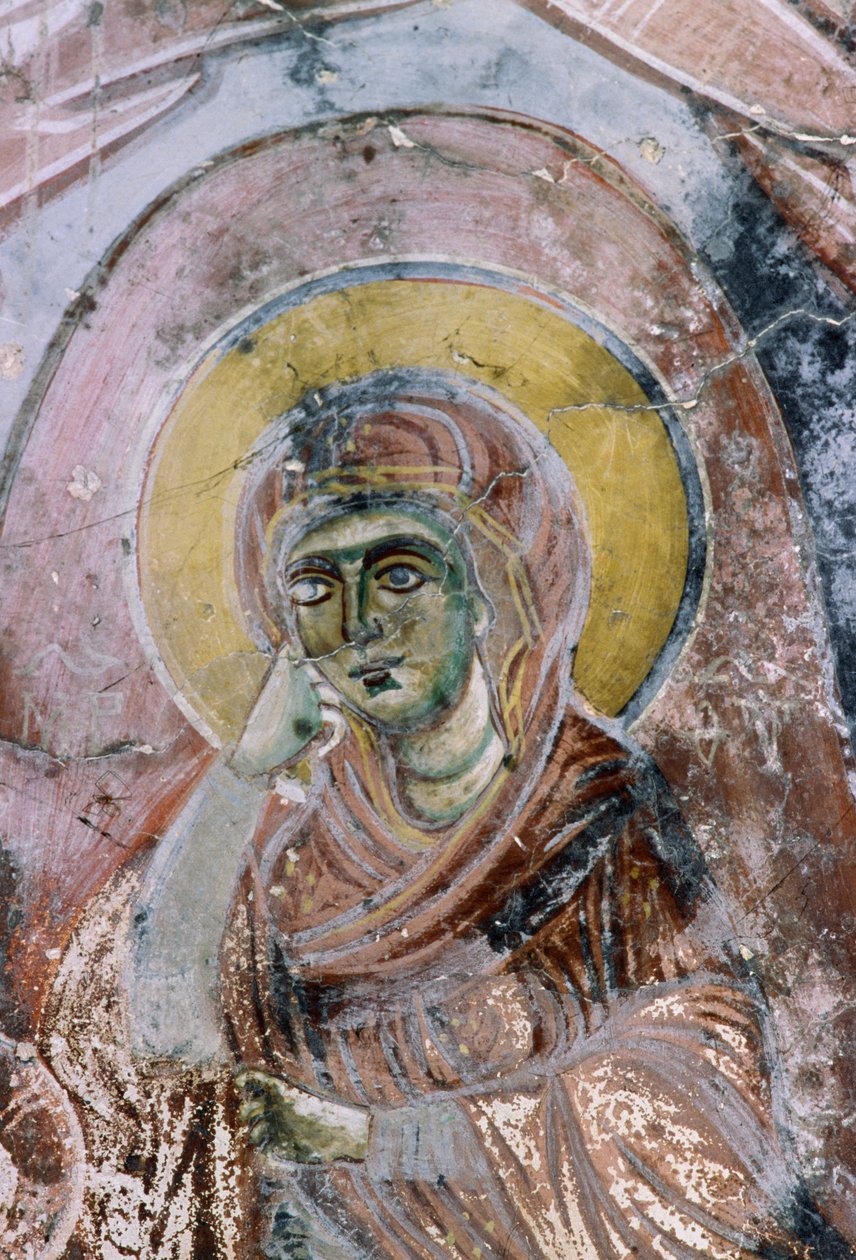 Madonna, fresk i kyrkan Agios Georgios, Mourne, Kreta, Grekland (foto) av Unbekannt Unbekannt