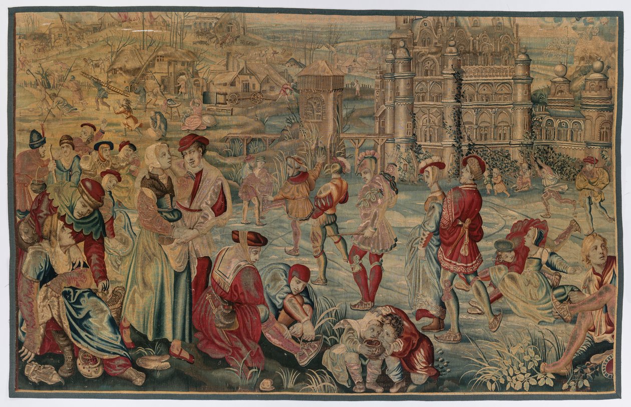 Vinter: Skridskoscen av possibly by Gobelins Manufactory