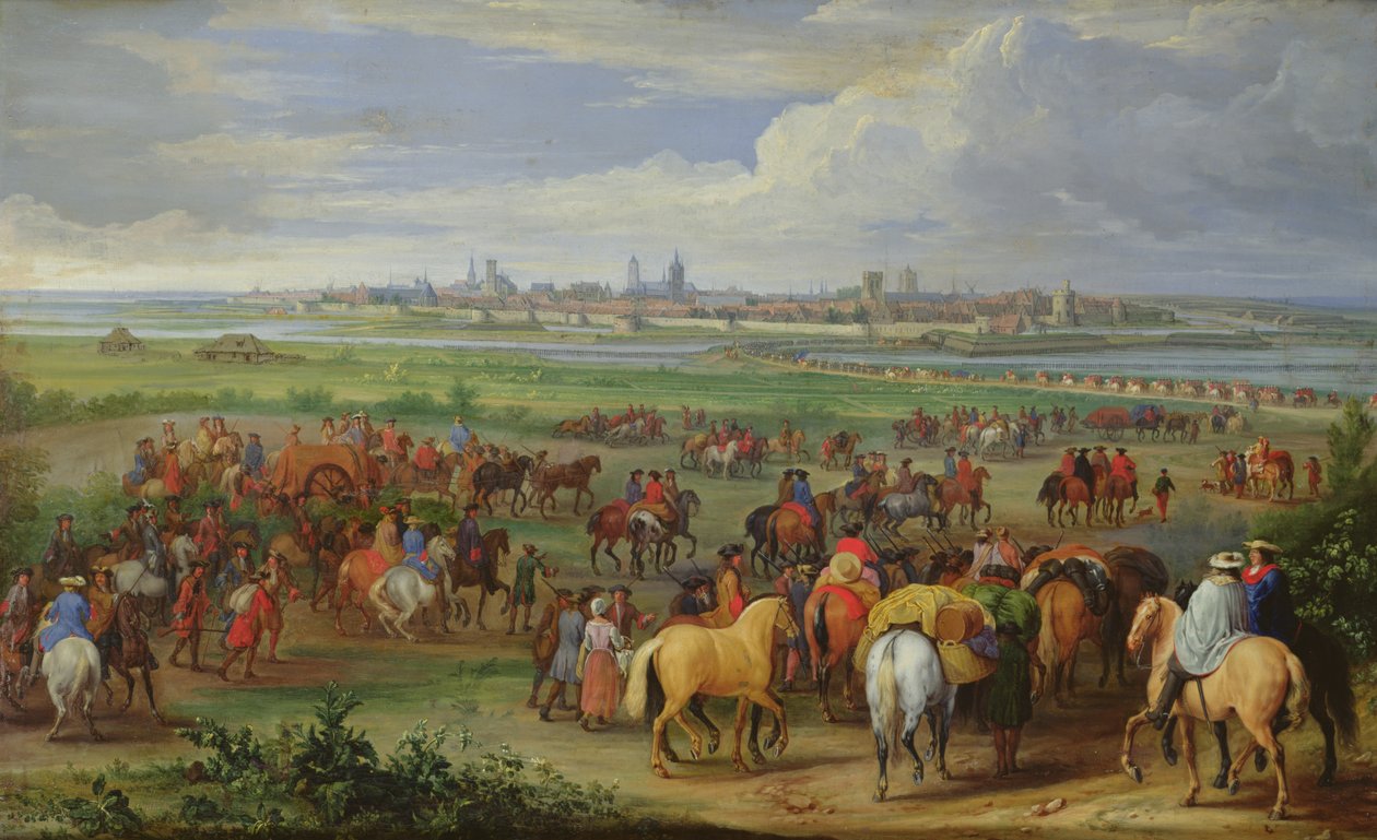 Napoleon (1769-1821) och hans trupper i öknen under det egyptiska fälttåget, illustration från "Bonaparte" av G. Montorgueil, 1910 av Jacques Marie Gaston Onfray de Breville (Job)