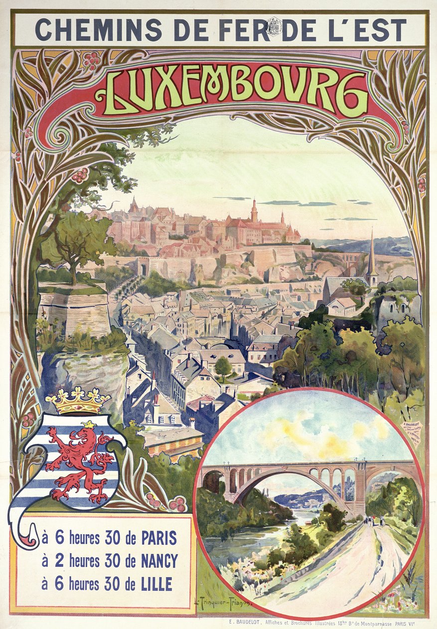 Affisch som annonserar Luxemburg, ca 1900 av pseudonym of Trinquier, Louis Trinquier Trianon