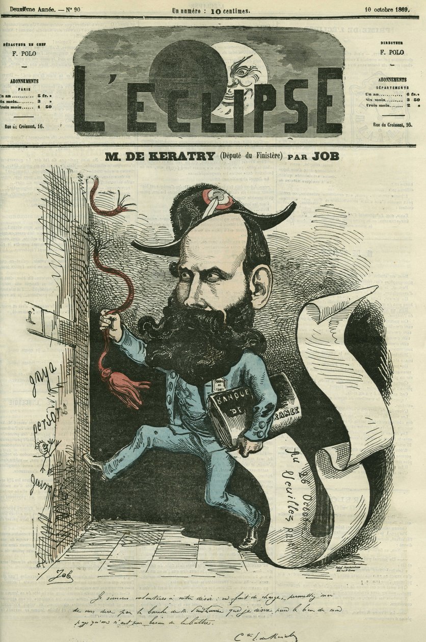 Tecknad av Emile Keratry (1832-1904), fransk politiker. Omslag i "" L