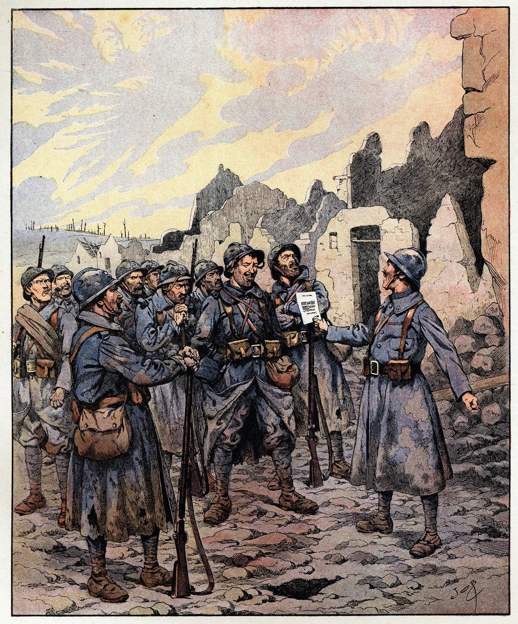 Mod! Vi tar dem! General Philippe Petain (1856-1951) den 27 februari av pseudonym for Onfray de Breville Jacques Job