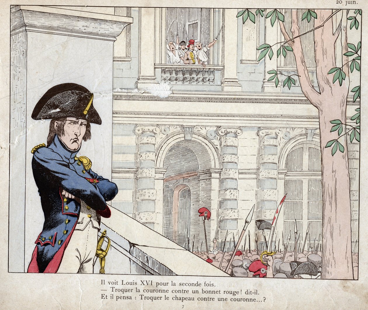 Han såg Ludvig XVI för andra gången (Invasion of the Tuileries, 20 juni av pseudonym for Onfray de Breville Jacques Job