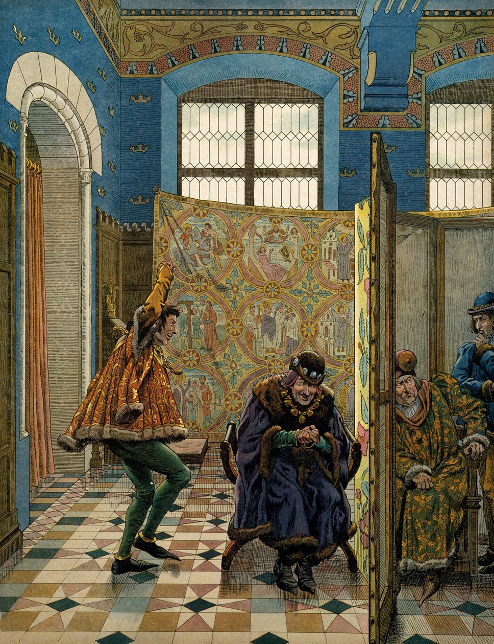 Frankrikes historia under medeltiden (medeltiden): En av herrarna i Connetable of Saint Pol gör narr av kungen av England (hans allierade) innan kungen av Frankrike Ludvig XI sa den försiktiga (1423-1483) när en Edward IV:s utsända kom för att träffa L av pseudonym for Onfray de Breville Jacques Job