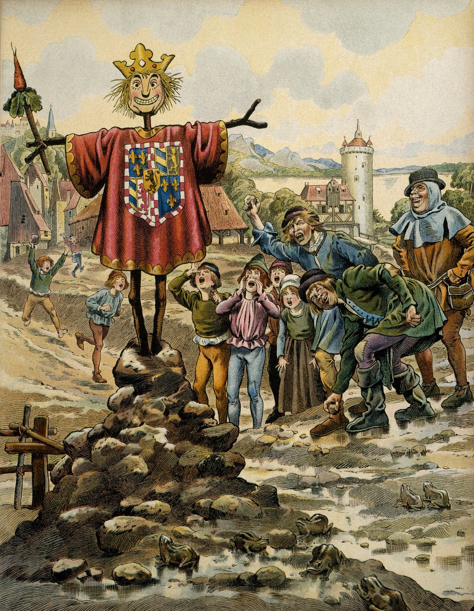 Frankrikes historia under medeltiden (medeltiden): invånarna i Dinant gjorde en fågelskrämma med armarna av greven av Charolais (då Charles Le Temeraire) som stormade staden den 25 augusti 1466. Illustration av Jacques Marie Gaston Onfray de Brevil av pseudonym for Onfray de Breville Jacques Job
