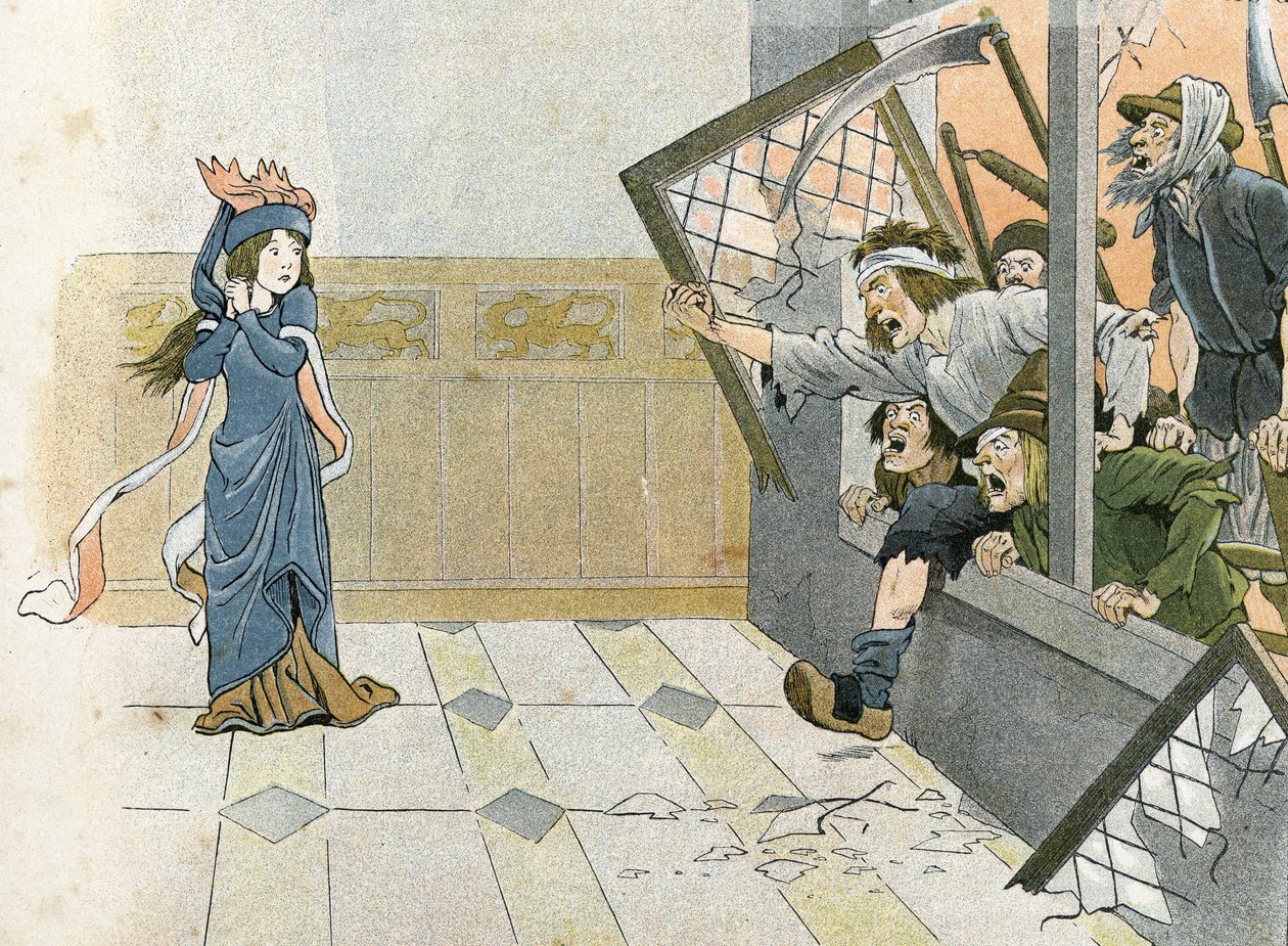 Hundraåriga krig - La Grande Jacquerie (1358) i Frankrike, hans historia berättad av G. Montorgueil, bild av Job 1896 (gravyr) av pseudonym for Onfray de Breville Jacques Job