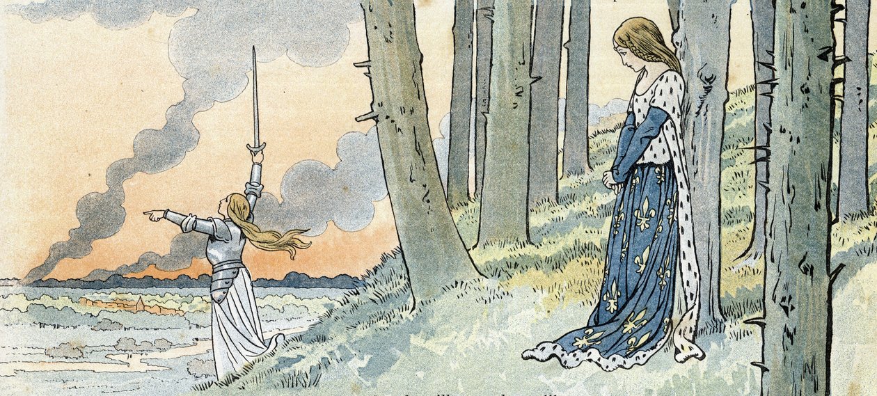 Hundraåriga kriget ”Frankrike”, hennes berättelse berättad av G. Montorgueil, avbildad av Job” 1896 (gravyr) av pseudonym for Onfray de Breville Jacques Job