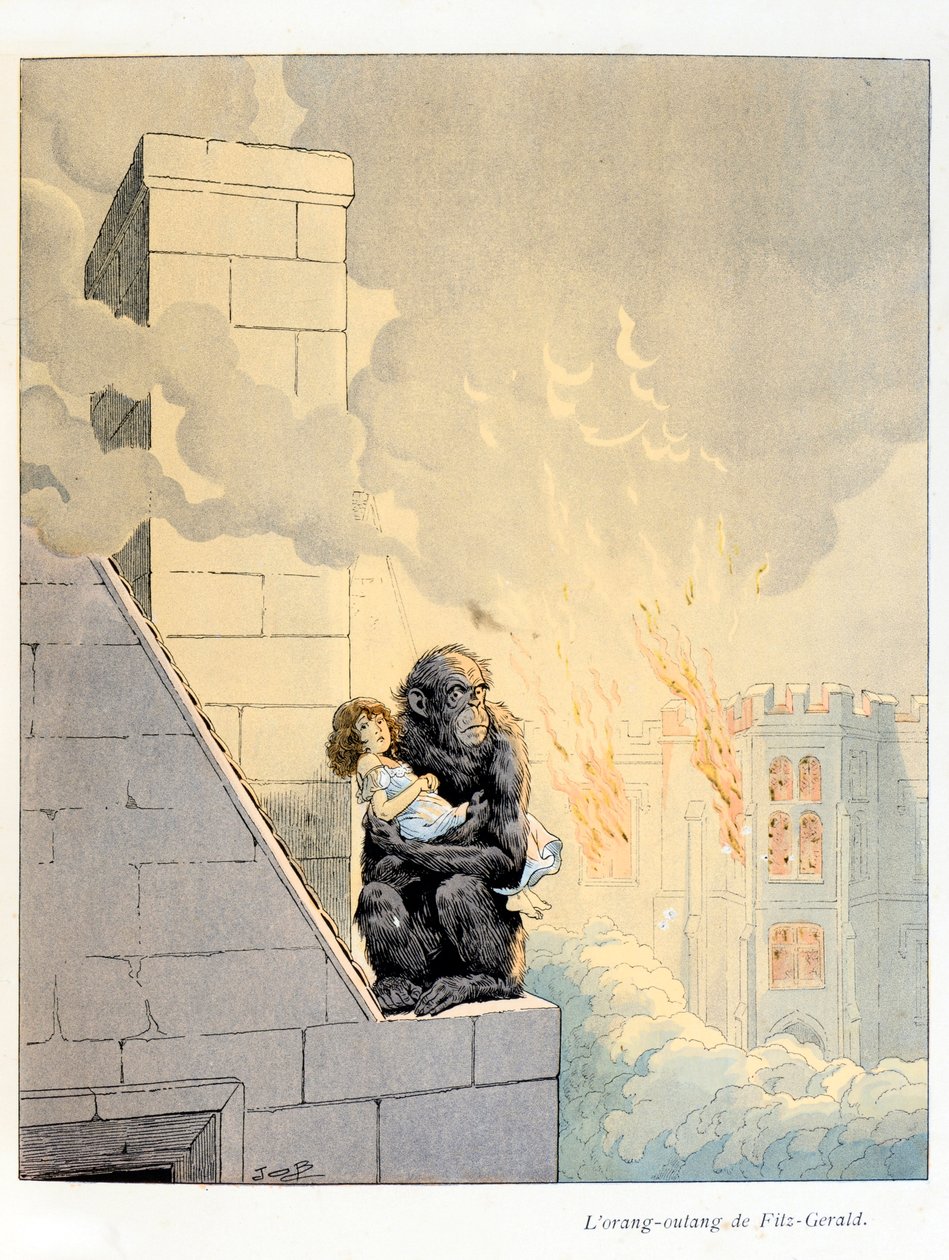 Illustration från boken "A la Glory des Betes"" text av A Fabre, teckningar av Jacques Marie Gaston Onfray de Breville dit JOB (1858-1931), förläggare Maison Alfred Mame och son: L