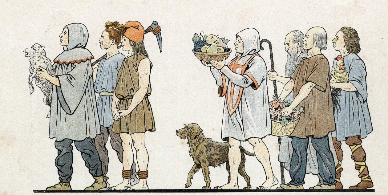 I "Frankrike, hans historia berättad av G. Montorgueil, bild av Job"" 1896. Privat samling. av pseudonym for Onfray de Breville Jacques Job