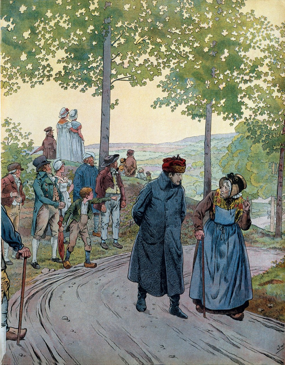 I Tarare konverterar kejsar Napoleon I Bonaparte (1769-1821) med en god gammal man som inte gissade att kejsaren, i denna borgerliga kostym i resehatt, frågat honom vad som hade att vinna på att byta mellan Capet och Napoleon, den sistnämnde. svarade honom av pseudonym for Onfray de Breville Jacques Job