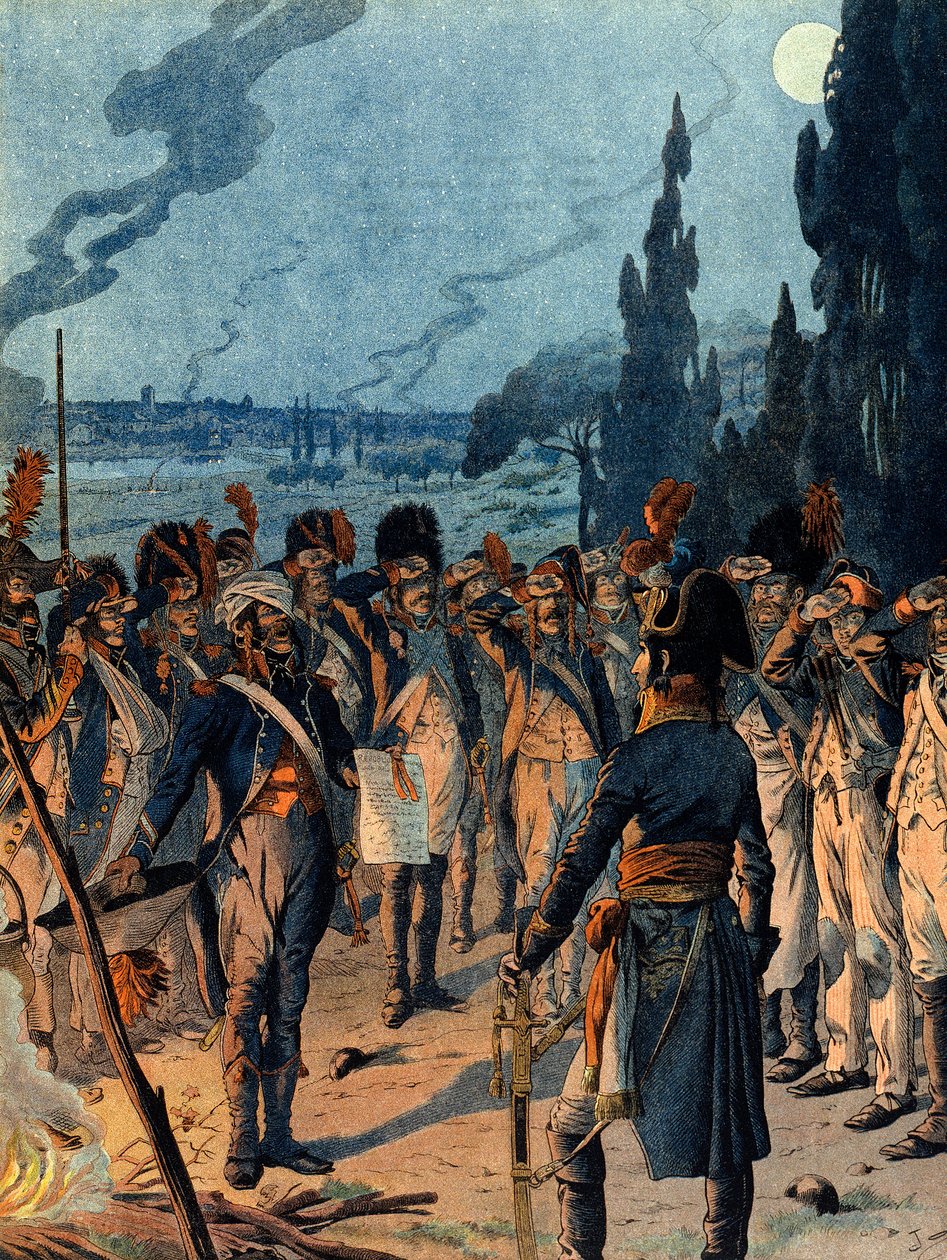 Italiensk kampanj: På kvällen för slaget vid Lodi den 10 maj av pseudonym for Onfray de Breville Jacques Job