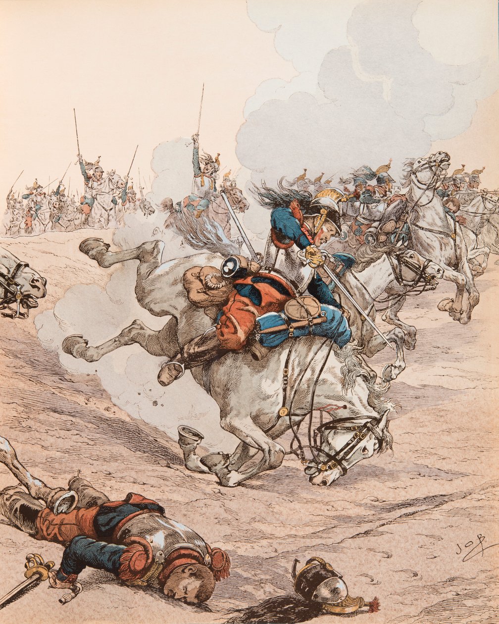 Jacques Marie Gaston Onfroy de Breville dit JOB (1858-1931) - Ansvar för slagskeppen vid slaget vid Reichshoffen (eller Fréeschwiller Woerth) 1870, privat samling av pseudonym for Onfray de Breville Jacques Job
