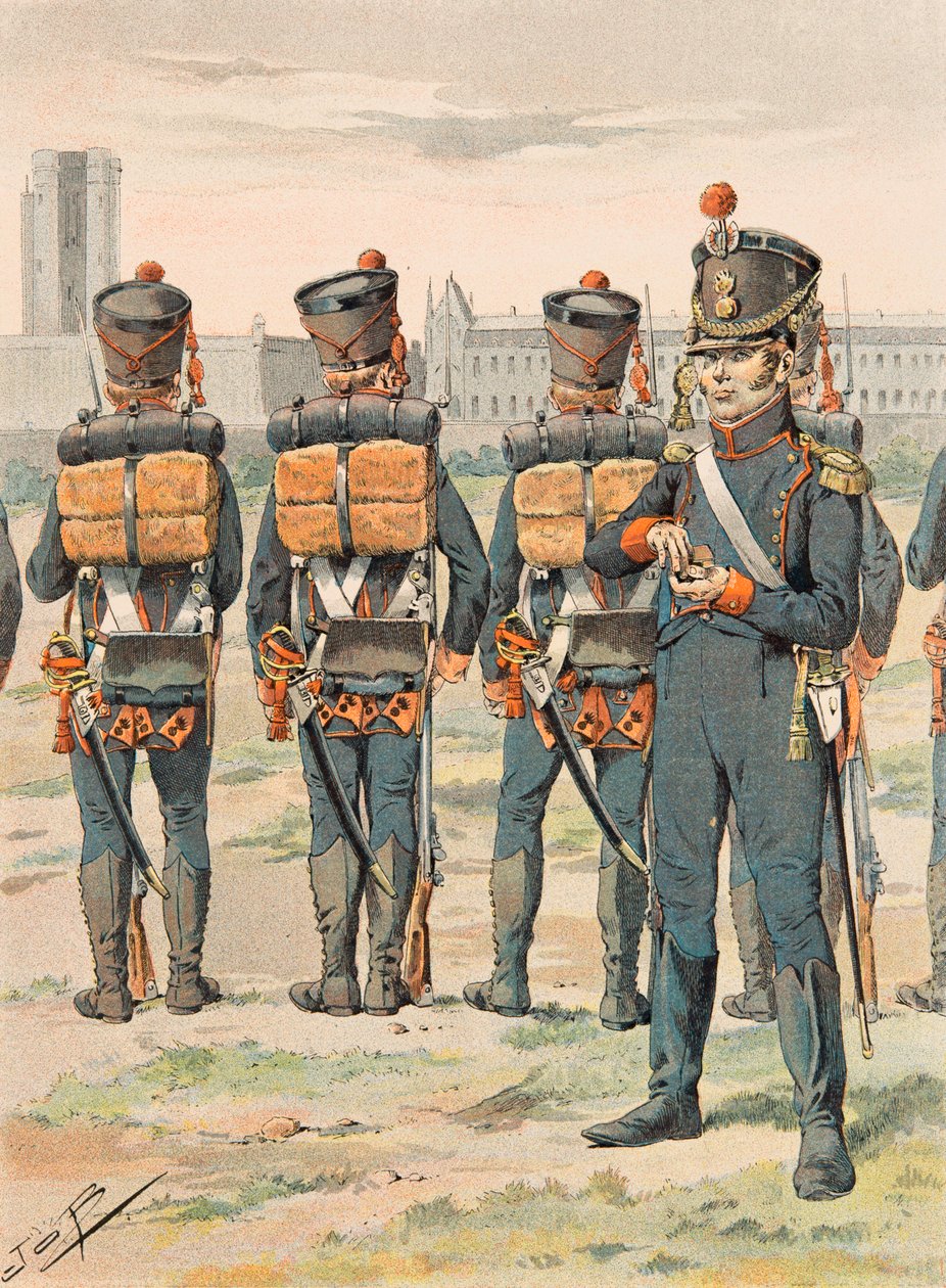Jacques Marie Gaston Onfroy de Breville dit JOB (1858-1931) - Franska trupper hålls hela tiden: Pied Artillery (1812), Privat samling av pseudonym for Onfray de Breville Jacques Job