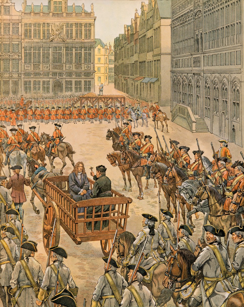 Jacques Marie Gaston Onfroy de Breville dit JOB (1858-1931) - Belgiens historia: Francois Annessens (1660 - 1719), dekanus för de fyra kronorna och mästare på fabriken på sjukhuset Saint John, anklagar för att vara anstiftaren till emeuterna år 1717 och de av pseudonym for Onfray de Breville Jacques Job