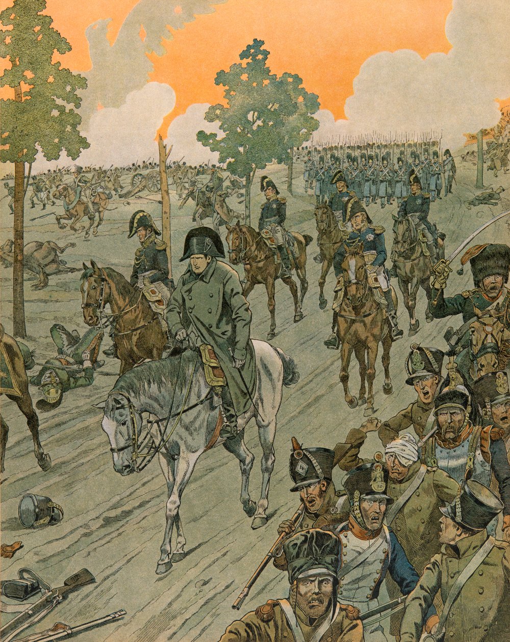 Jacques Marie Gaston Onfroy de Breville dit JOB (1858-1931) - History of Belgium: Waterloo on the Evening of the Battle (18 juni av pseudonym for Onfray de Breville Jacques Job