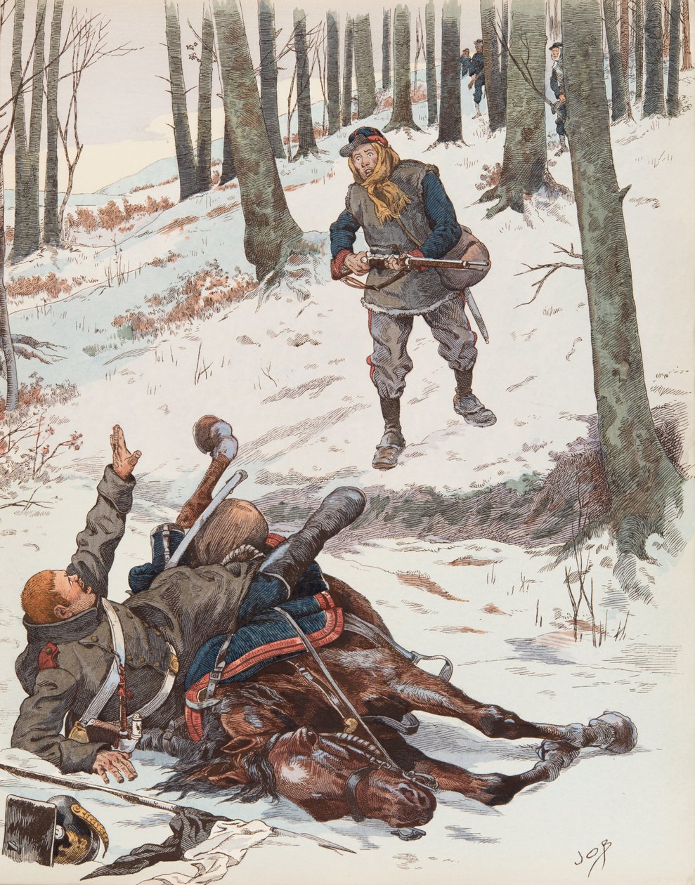 Jacques Marie Gaston Onfroy de Breville dit JOB (1858-1931) - Le Moblot (soldat från Nationalgardets mobil under kriget 1870), privat samling av pseudonym for Onfray de Breville Jacques Job