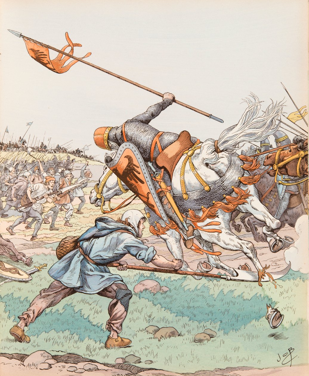 Jacques Marie Gaston Onfroy de Breville dit JOB (1858-1931) - Le reaper de Bouvines (bonde som deltog i slaget vid Bouvines 1214), Privat samling av pseudonym for Onfray de Breville Jacques Job