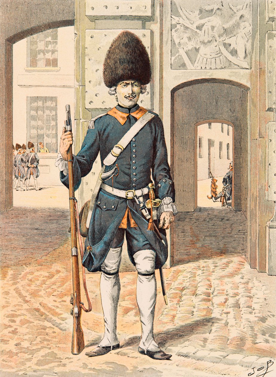 Jacques Marie Gaston Onfroy de Breville dit JOB (1858-1931) - Alltid franska truppers utrustning: 8:e regementet av Royal Guard (1815), privat samling av pseudonym for Onfray de Breville Jacques Job