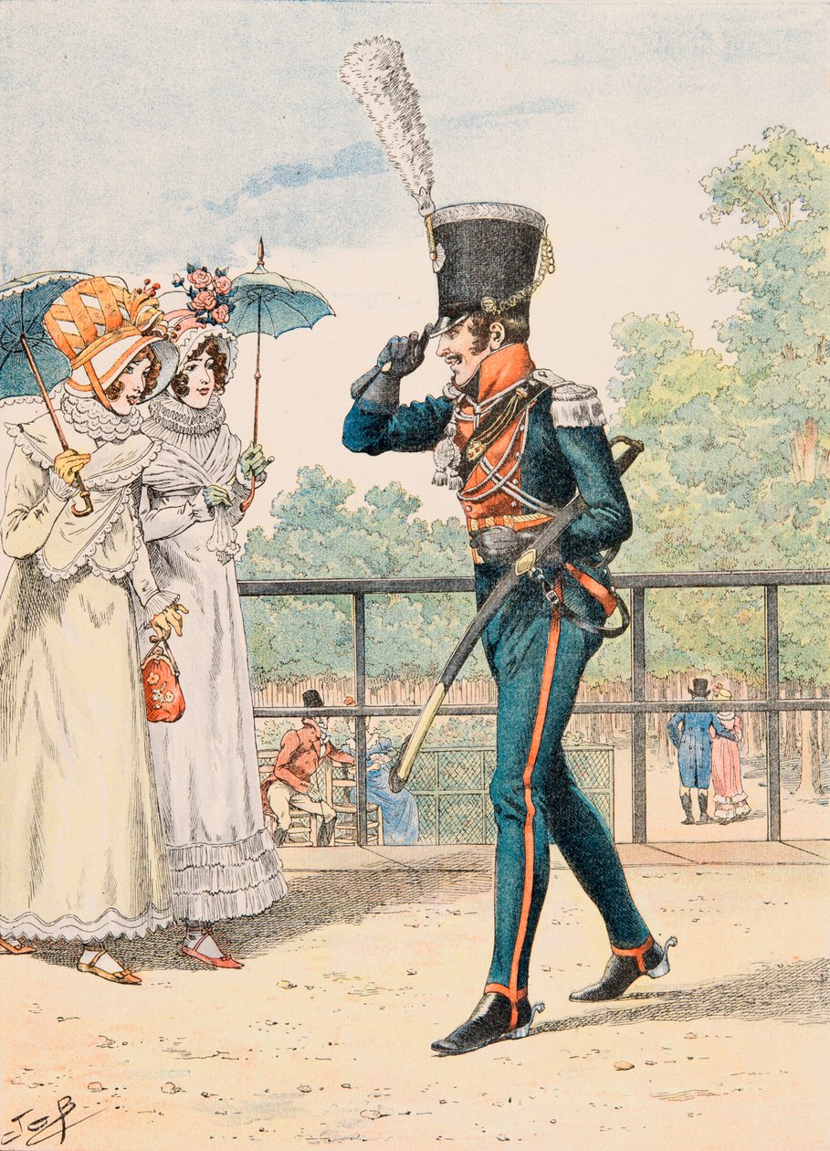 Jacques Marie Gaston Onfroy de Breville dit JOB (1858-1931) - Alltid franska truppers outfit: Hunter of the Duke of Berry, privat samling av pseudonym for Onfray de Breville Jacques Job