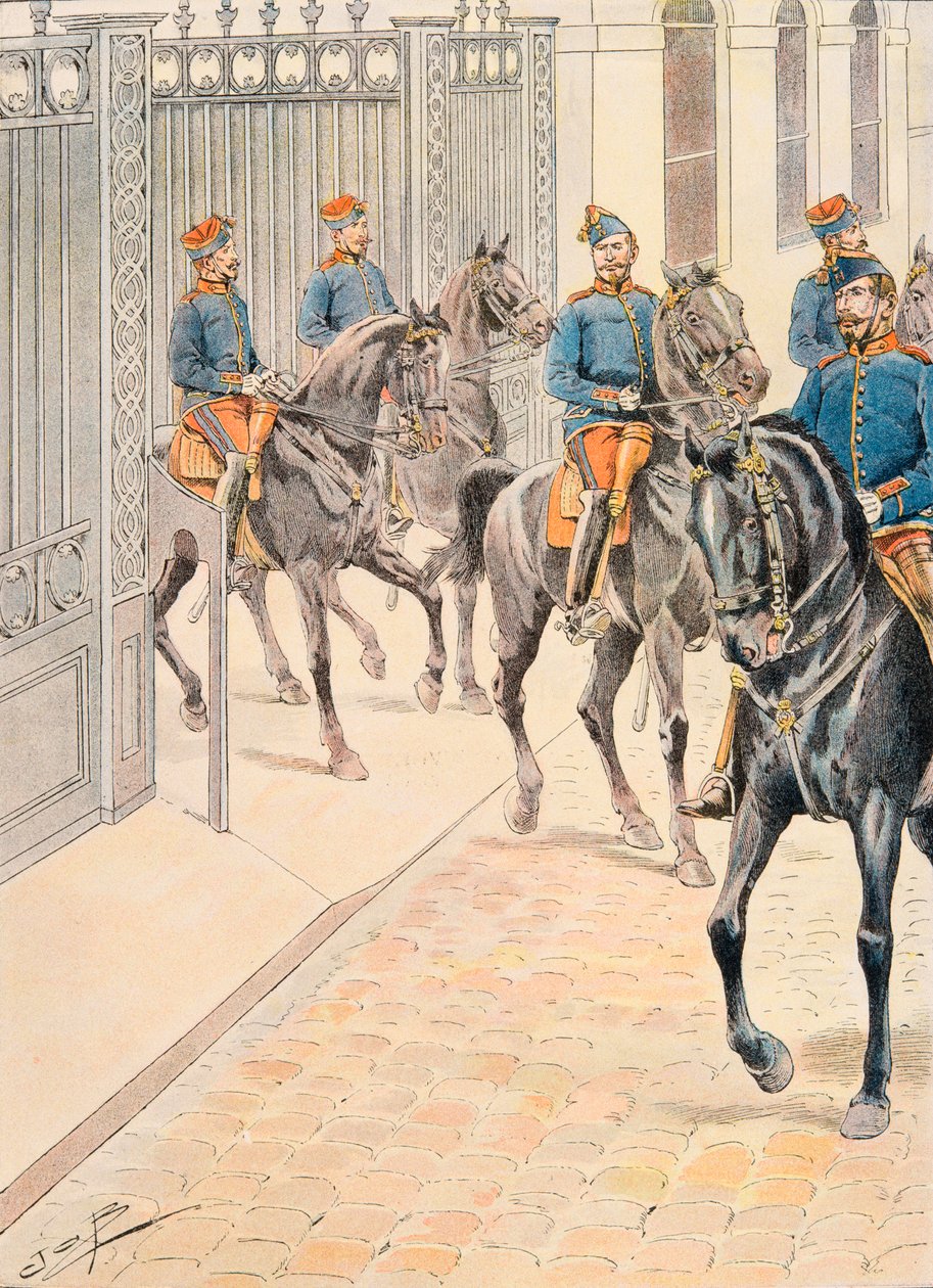 Jacques Marie Gaston Onfroy de Breville dit JOB (1858-1931) - Alltid franska truppers outfit: Hundred Gardes (Andra imperiet), Privat samling av pseudonym for Onfray de Breville Jacques Job