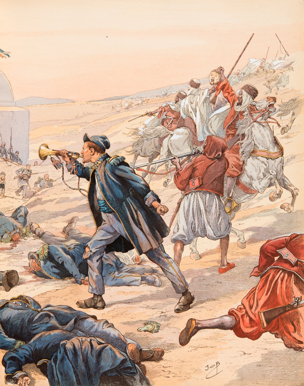 Jacques Marie Gaston Onfroy de Breville dit JOB (1858-1931) - Sidi Brahims bygel (Guillaume Rolland (1821-1916) anklagade att höja trupperna mot Abd el Kader 1842), privat samling av pseudonym for Onfray de Breville Jacques Job