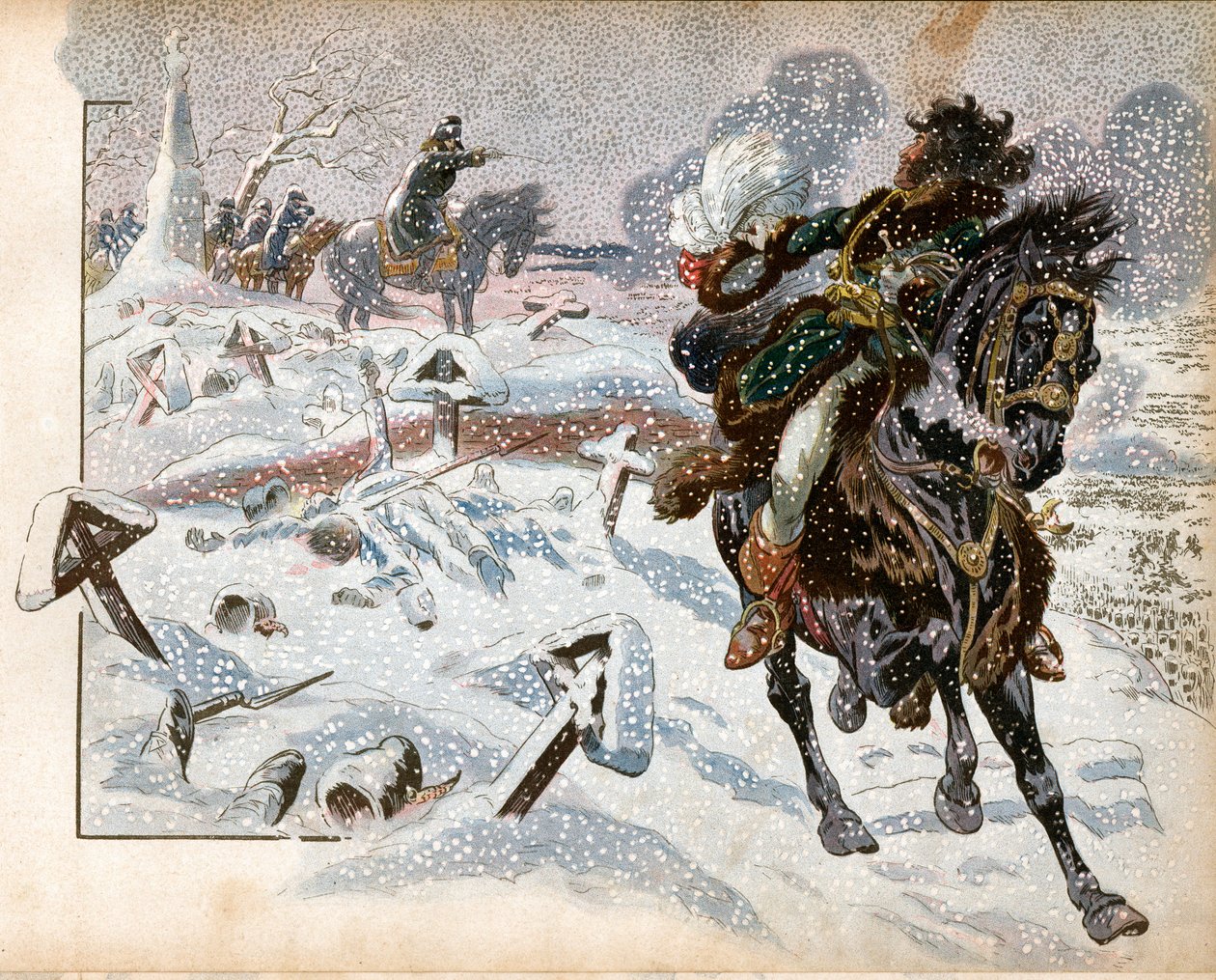 Joachim Murat (1767-1815) vid slaget vid Eylau den 8 februari av pseudonym for Onfray de Breville Jacques Job