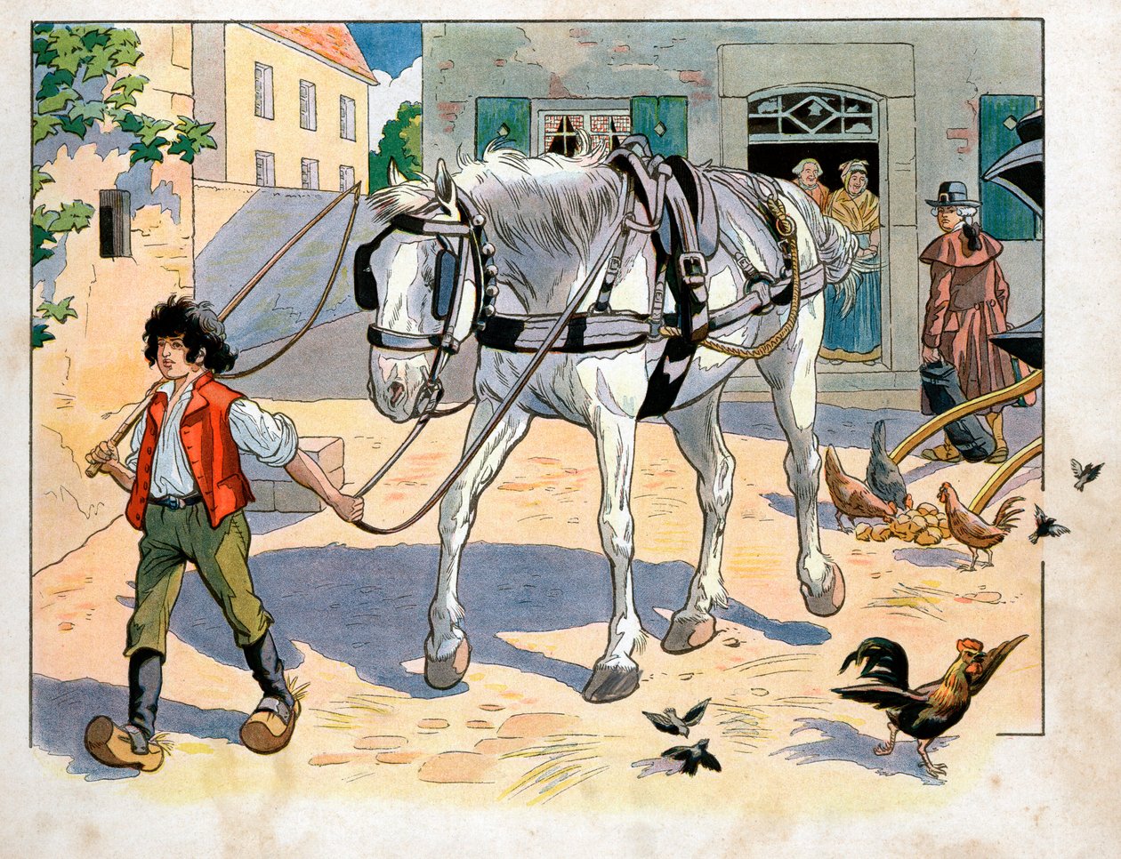 Joachim Murat (1767-1815) är 12 år på sin fars gästgiveri. Gravyr av Jacques Marie Gaston Onfray de Breville dit Job (1858-1931) av pseudonym for Onfray de Breville Jacques Job