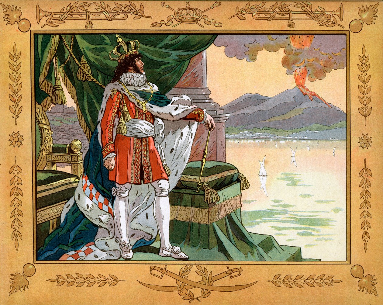 Joachim Murat (1767-1815) kung av Neapel 1808. Gravyr av Jacques Marie Gaston Onfray de Breville dit Job (1858-1931) av pseudonym for Onfray de Breville Jacques Job