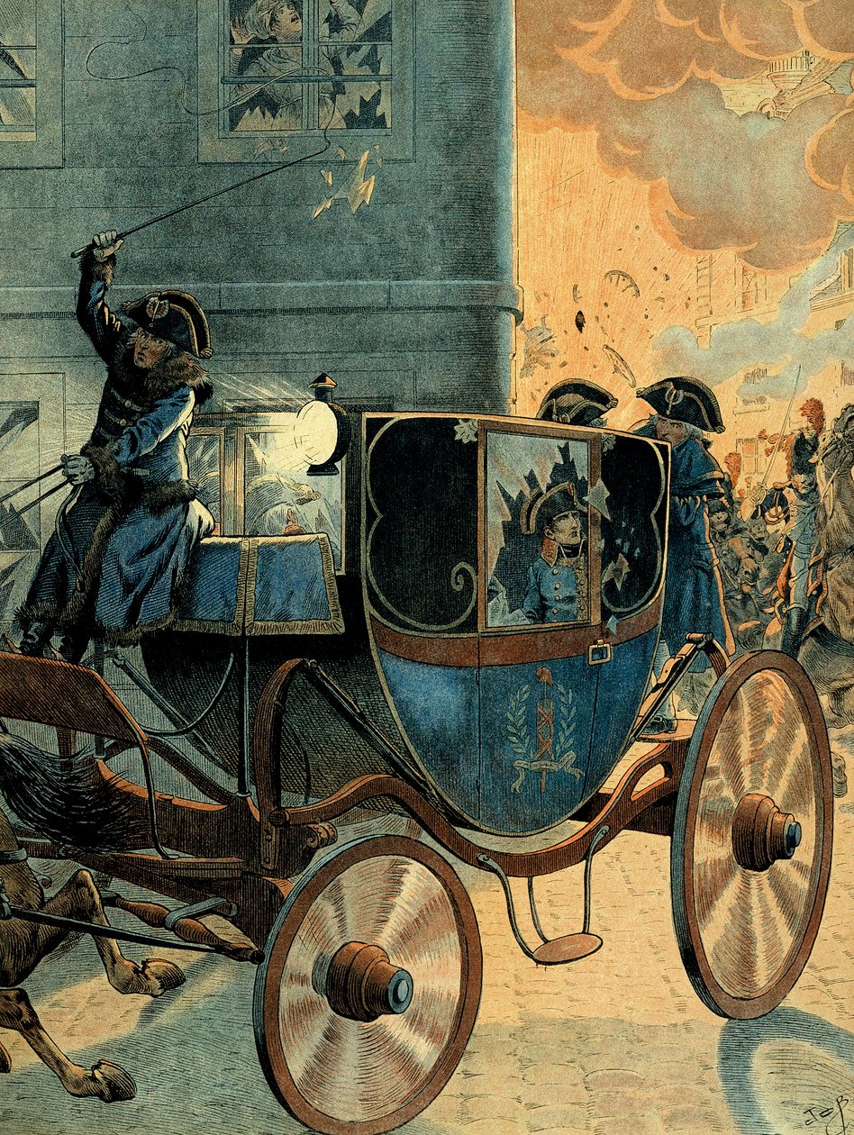Infästningen av rue Saint Nicaise (Saint-Nicaise) i Paris den 24 december av pseudonym for Onfray de Breville Jacques Job