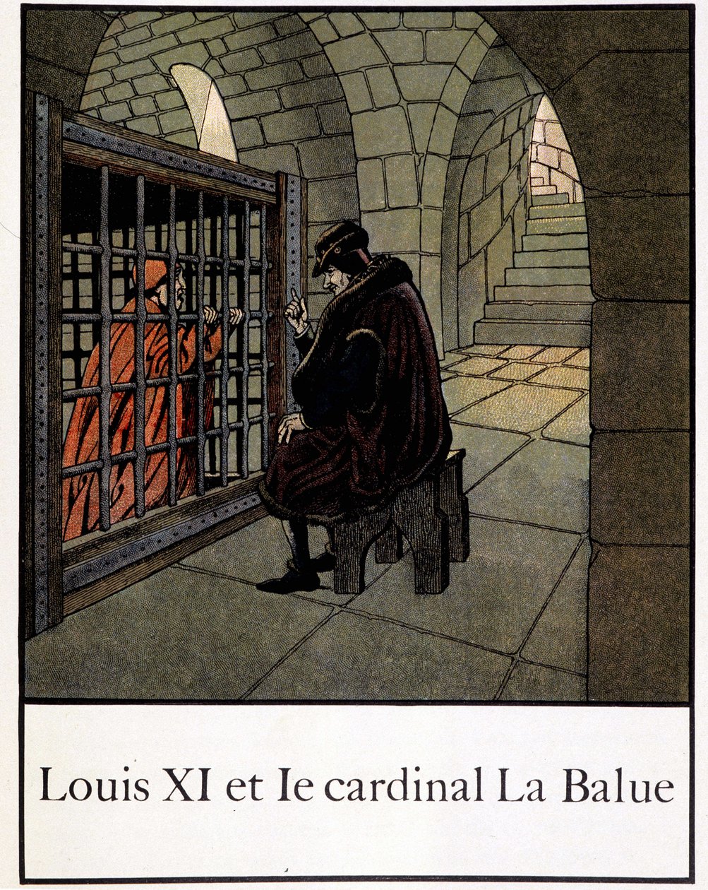 Louis XI och kardinal La Balue - i "" A little history of France"" av Jacques Bainville, red. Mane av pseudonym for Onfray de Breville Jacques Job