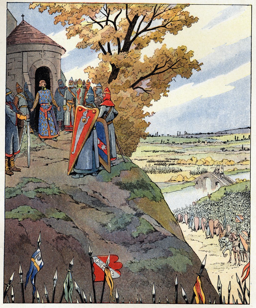 Min krona till kung Filip II:s modiga ord sa Philip Augustus (1165-1223) till herrarna före segern i slaget vid Bouvines den 27 juli av pseudonym for Onfray de Breville Jacques Job