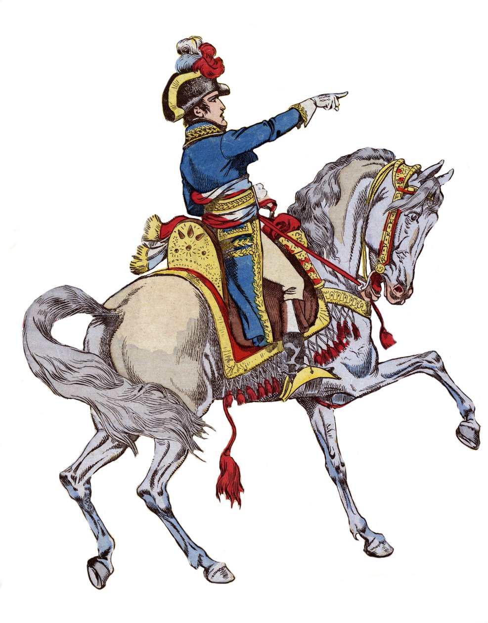Napoleon till häst - litografi av Job (Jacques Onfroy de Breville) från "" Le Grand Napoleon des Petites Enfants""" 1893 av pseudonym for Onfray de Breville Jacques Job