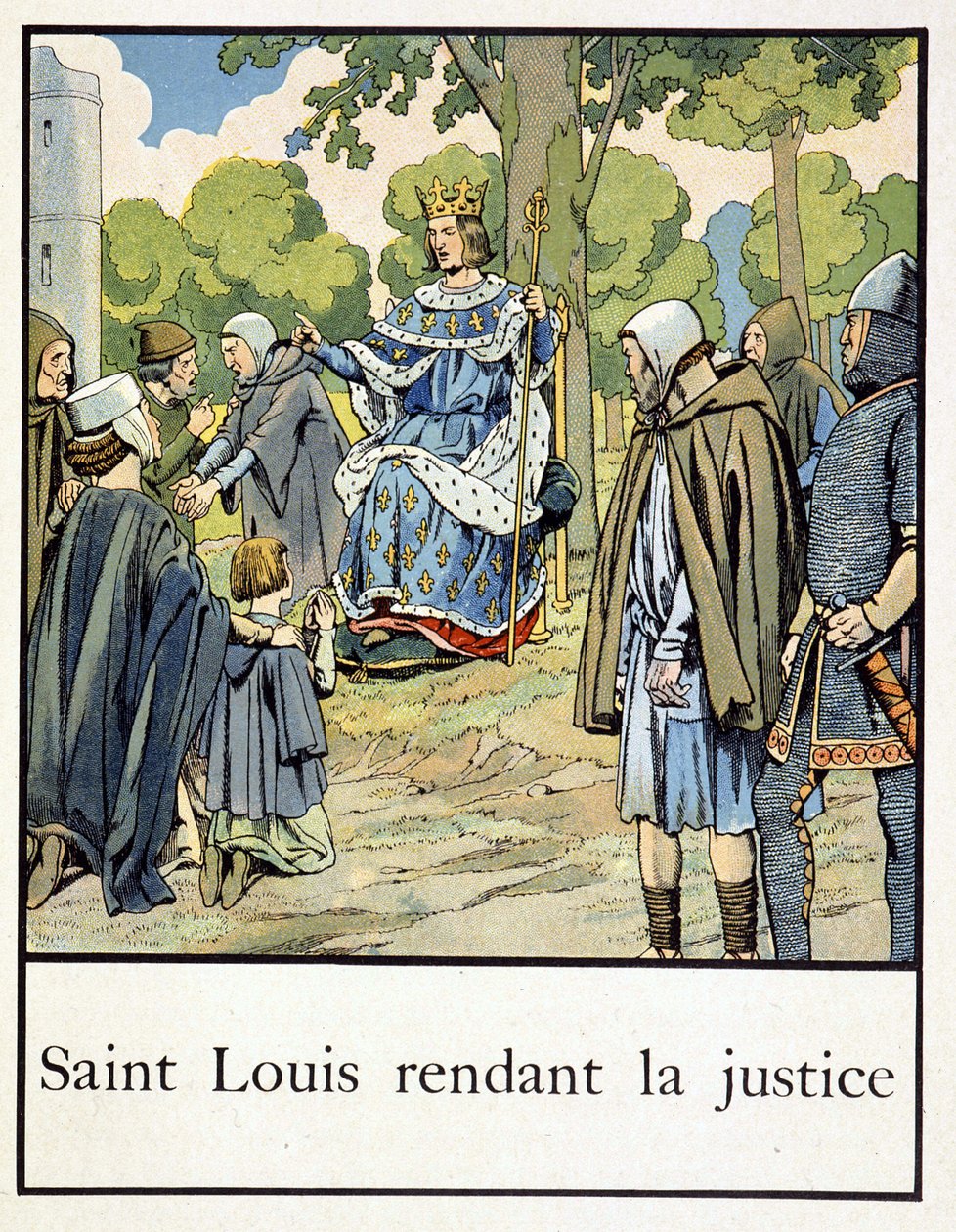 Saint Louis ger rättvisa - i "" A little history of France"" av Jacques Bainville, red. Mane av pseudonym for Onfray de Breville Jacques Job