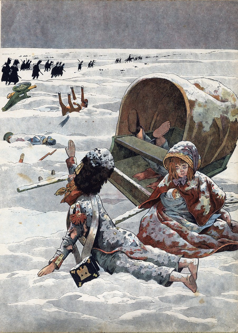 Scen av Frankrikes historia i leksaker: Avsnitt av Rysslands reträtt under Napoleonkriget (1812). I “” Joujoux a l