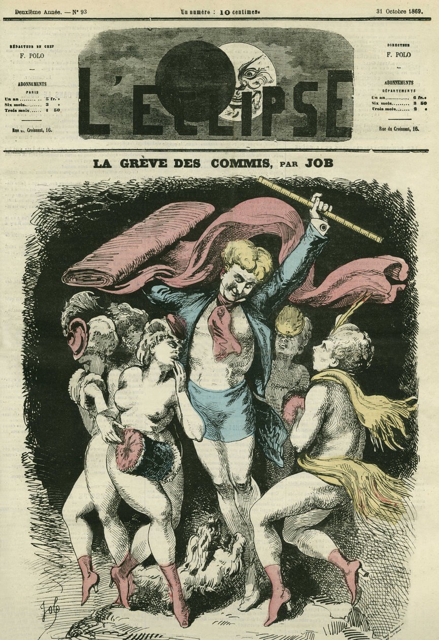 Tjänstemännen slår till, illustrationen föreslår att man ska klä dansarna i Jean-Baptiste (Jean Baptiste) Carpeauxs "" La Danse" före vintern. Omslag i "" L