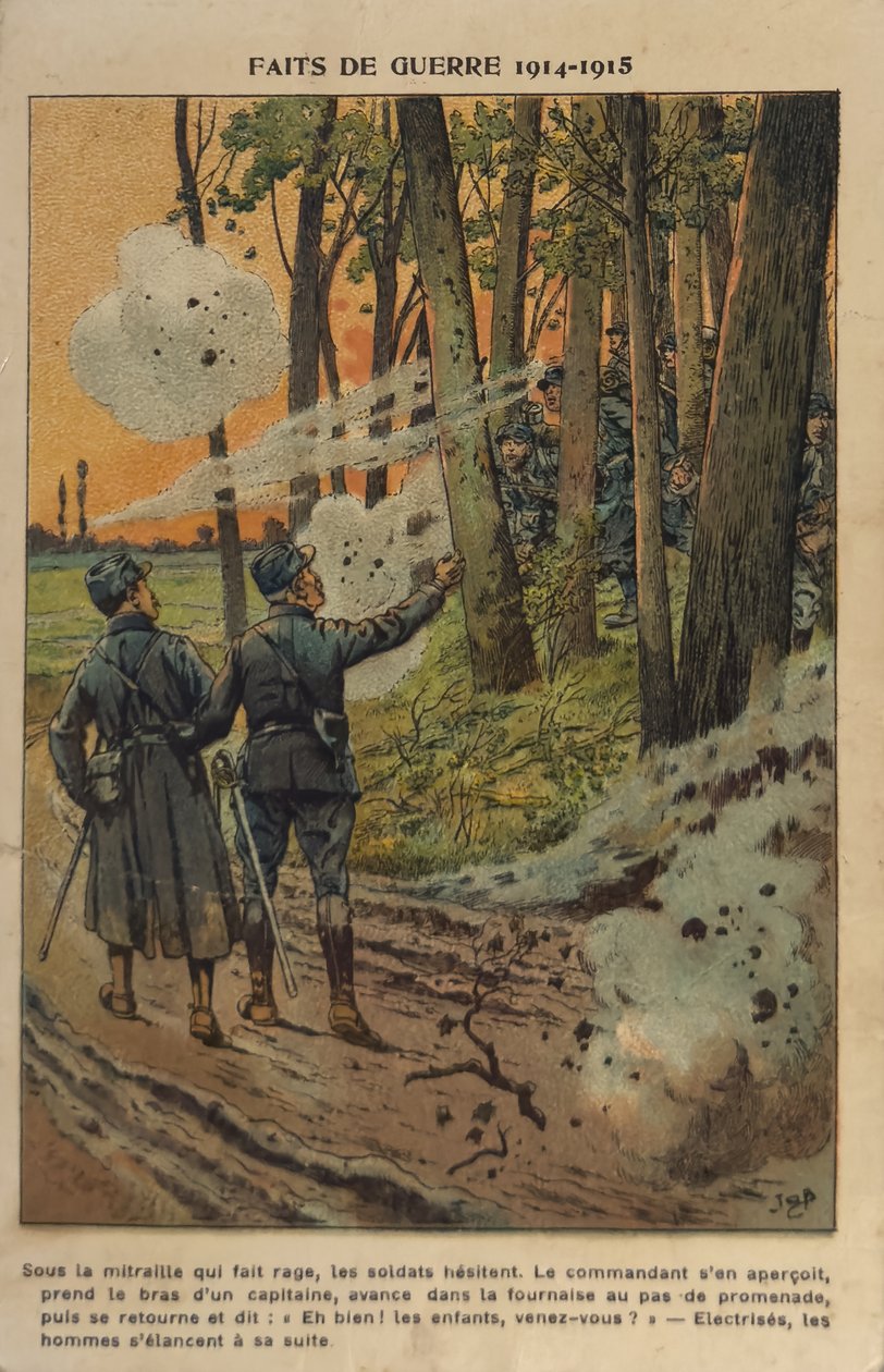 WW1: Hjältemodiga officerare (illustration) av pseudonym for Onfray de Breville Jacques Job